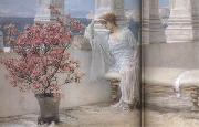 Alma-Tadema, Sir Lawrence Her Eyes Are with her Thoughts and They Are Far Away (mk23) oil